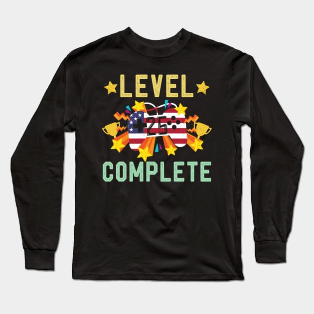 Level 25 Complete 4th Of July & Birthday Gift Vintage TShirt Celebrate 25th Wedding Present Long Sleeve T-Shirt by kaza191